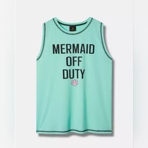 Torrid Disney The Little Mermaid Rib Fitted High Neck Tank Size 2X NWT